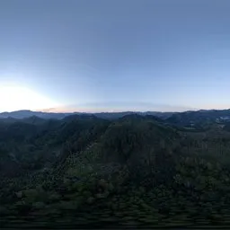 Sunset over the forest