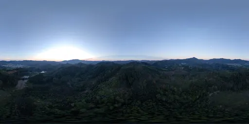 Sunset over the forest
