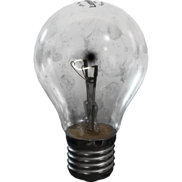 Highly detailed 3D model of a clear glass incandescent light bulb for Blender rendering and CGI projects.