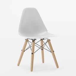 Plastic chair wooden legs