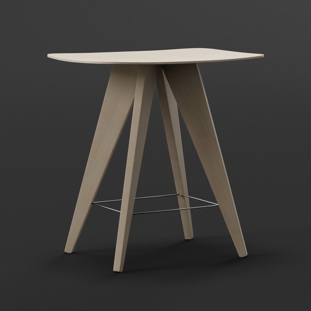 BlenderKit Download the FREE Counter bar Stool White model