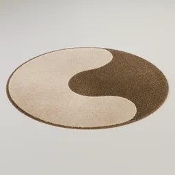Round Two Tone Swirl Rug