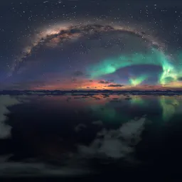 Aurora Lights Night Sky Landscape