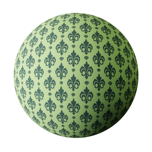 Versatile PBR Wallpaper Fleur material for Blender 3D with customizable color and roughness settings.