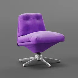 Wide Cloth Swivel chair purple