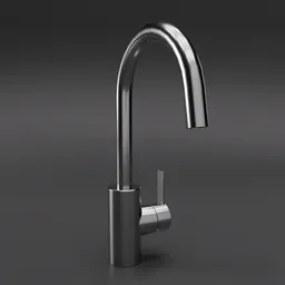 High-quality 3D kitchen faucet model, designed for Blender rendering and visualization.