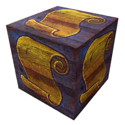 Detailed medieval cube with PBR textures for historical 3D scenes, optimized for Blender customization.