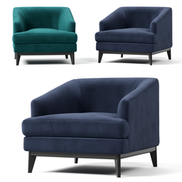 "Get a stylish and modern touch in your interior visualizations with the Monterey Chair 3D model. Available in two elegant color variations, this armchair features rounded corners and ribbed details, accurately rendered in 3D with Blender. Designed by Eichholtz, this 3D furniture model is a perfect addition to any 3D scene in Blender."