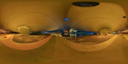 Under the bridge at night