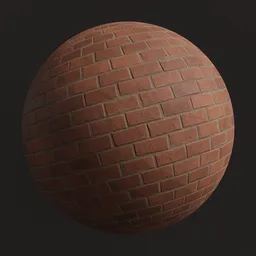 High-resolution PBR texture of a brick wall for 3D modeling and rendering in Blender and similar applications.