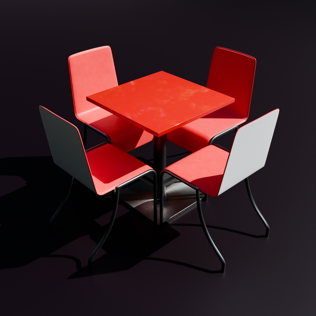 Restaurant patio furniture 09 3D Chairtable Set models BlenderKit