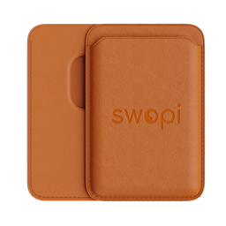 "Brown leather iPhone wallet with MagSafe compatibility, featuring a slim and durable design, multiple card slots, and detachable phone storage. This luxury phone and wallet combo offers stylish device protection and a versatile travel accessory. Blender 3D model for industrial-exterior category."