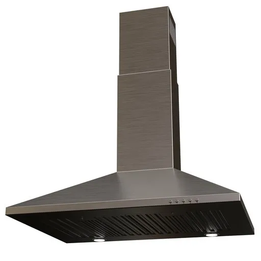Detailed 3D model of a stainless steel kitchen hood using Blender Cycles, showing craftsmanship and realistic textures.