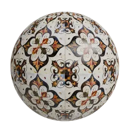 Marble effect medallion tile