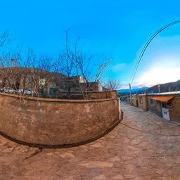 Rustic Mountain Village Stone Courtyard