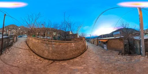 Rustic Mountain Village Stone Courtyard