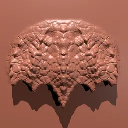 3D sculpting brush creating detailed dragon scale pattern, compatible with Blender for modeling intricate surfaces.