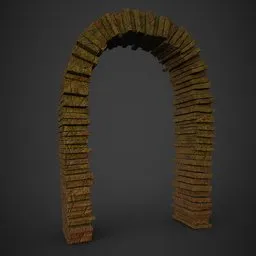Detailed archway 3D model with textured bricks optimized for Blender rendering.