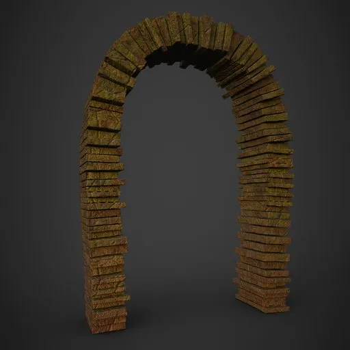 Detailed archway 3D model with textured bricks optimized for Blender rendering.
