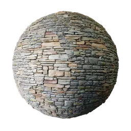 High-resolution 2K PBR texture of rock wall materials for 3D rendering in Blender and other software.