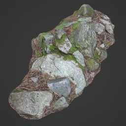 Low Poly Ground Forest Rocks