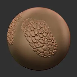 3D ER Dragon Brush 192 impression on sculpted model surface, ideal for detailing reptilian textures in Blender.