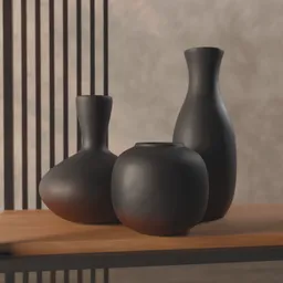 Realistic 3D ceramic vase models with procedural texture, ideal for Blender rendering and still life visualization.