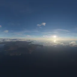 Aerial Landscape Sunny Clouds