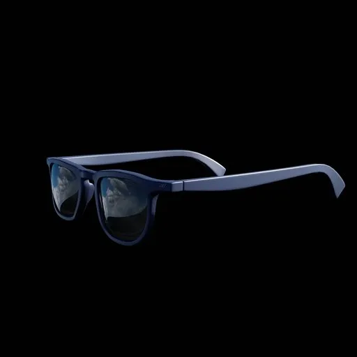 3D-rendered blue sunglasses with simple design, ideal for Blender 3D scenes.