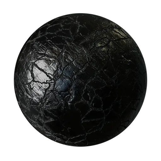 Wet Cracked Asphalt