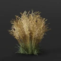 Detailed 3D grass bush model for Blender, ideal for digital ecosystems, with realistic textures for game assets.