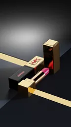 3D-rendered YSL lipstick for digital mockup showcasing product design with realistic lighting and shadows.