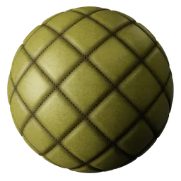 Diamond Quilted  Stitch Leather Green