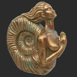 Siren bronze statue
