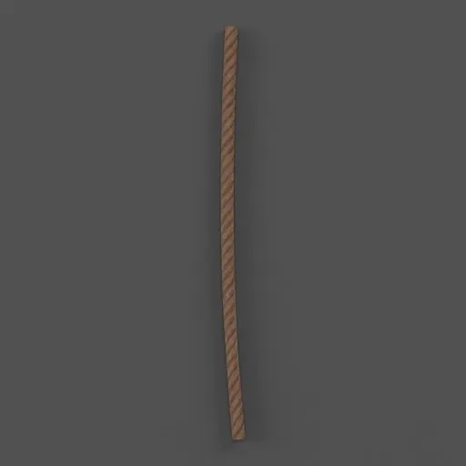 3D model of a detailed hanging rope, optimized for Blender, perfect for rendering medieval or industrial settings.