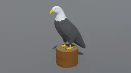 Detailed low poly eagle for Blender 3D visualization, optimized for quad mesh renderings.