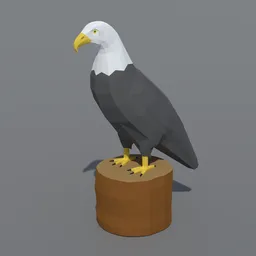 Low Poly Bald Eagle