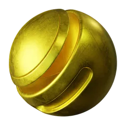 Soiled glossy gold metal