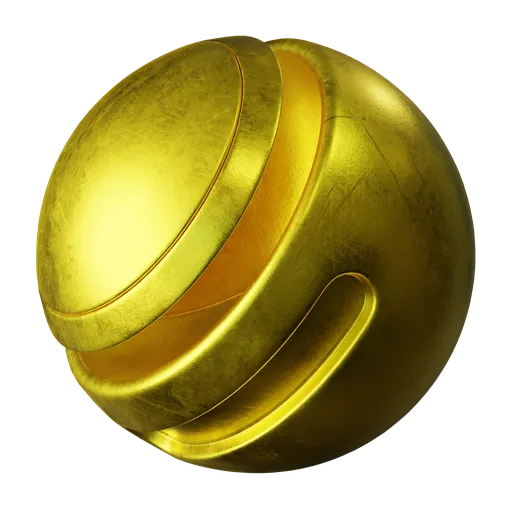 Soiled glossy gold metal