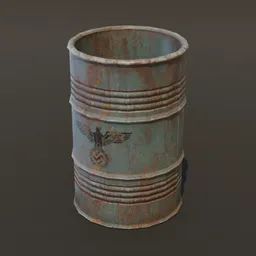 Rusted Salvage Scrap Barrel