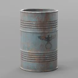 Rusted Salvage Scrap Barrel
