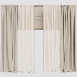 GD Silk and Cotton Curtain Set