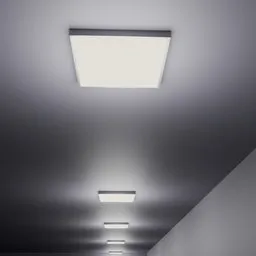 3D rendered square ceiling lights illuminate a room, showing a minimalist Blender 3D model design.