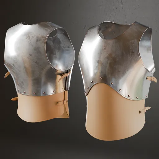 High-quality 3D model of historic metallic armor with detailed anatomy, adjustable via subdivision modifier. Suitable for Blender projects.