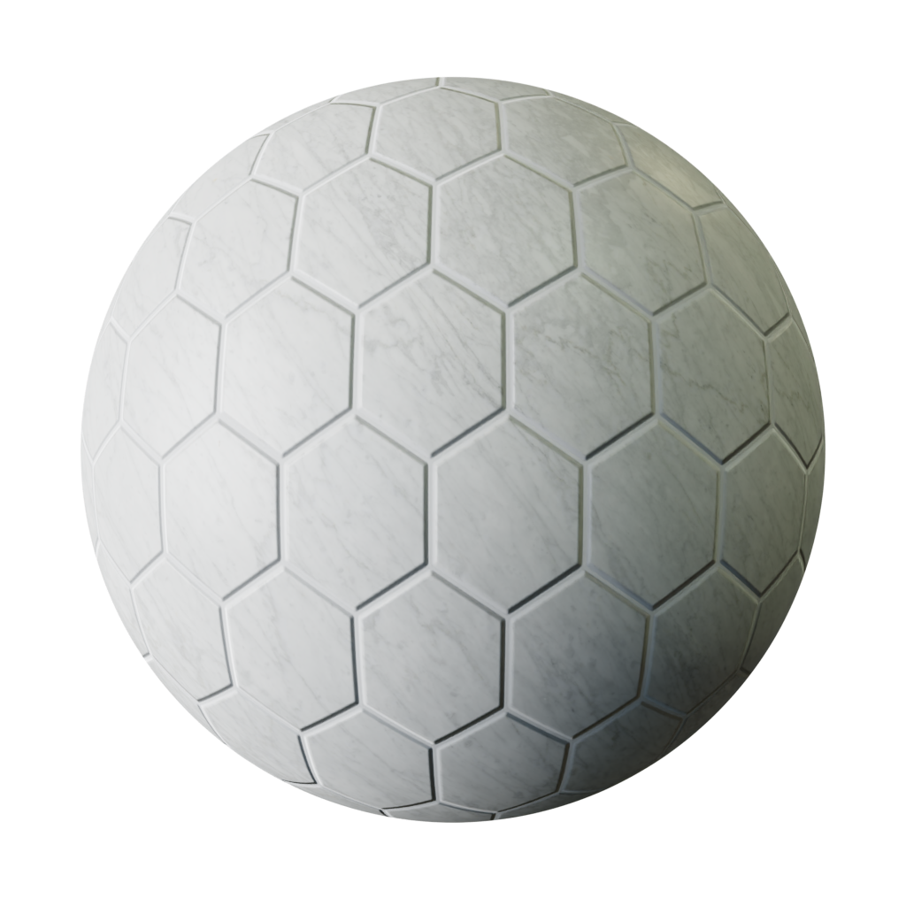 Hexagonal marble floor tiles FREE tiles materials BlenderKit