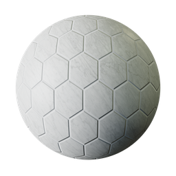 Hexagonal marble floor tiles