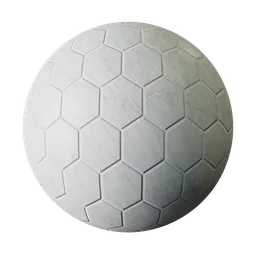 Hexagonal marble floor tiles