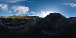 Aerial Canadian Valley in Mountains