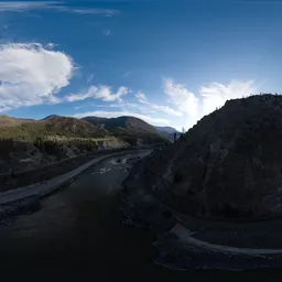 Aerial Canadian Valley in Mountains