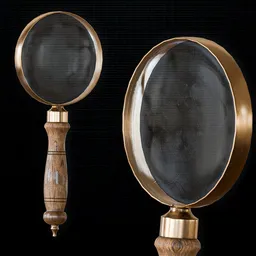 Vintage Magnifying Glass (Low Poly)